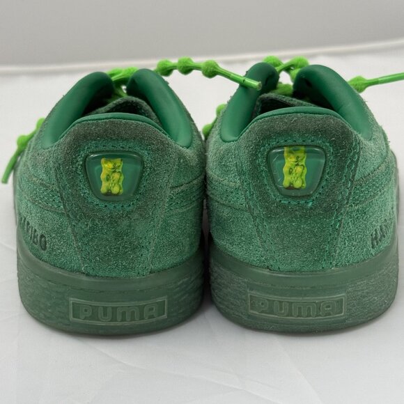 Puma Haribo Kids Suede Lace-Up Sneakers Green Size 1 Gummy Bear Logo Accents - Picture 6 of 16